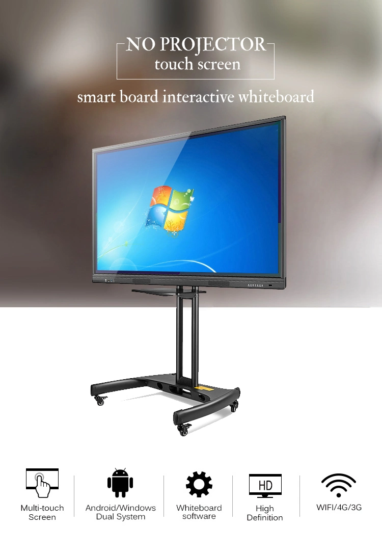 Remote Video Meeting Smart Board Flat Panel 4K UHD Manufacturers Interactive Whiteboard